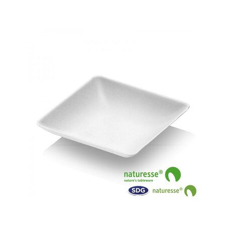 Mini assiette carrée pulpe de cellulose finger food 6 5x6 5 cm - sdg - lot de 2400 -  - pulpe de cellulose