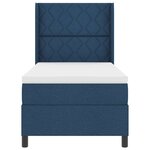 vidaXL Lit à ressorts avec matelas Bleu 90 x 200 cm tissu
