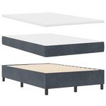 Lit à sommier box avec matelas et LED Gris foncé 120x190 cm en velours