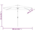Vidaxl parasol avec mât en métal 300 x 200 cm terre cuite