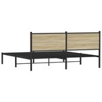 vidaXL Cadre de lit en métal sans matelas chêne sonoma 183x213 cm