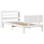 vidaXL Cadre de lit avec tête de lit sans matelas blanc 75x190 cm