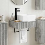 vidaXL Basin de lavage mural Gris béton 50 x 41 x 39 cm