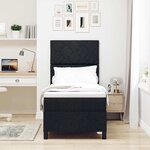 vidaXL Lit avec box spring et matelas noir 80x200 cm en tissu