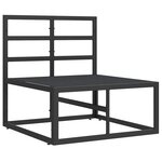 vidaXL Mobilier de jardin avec coussin avec oreiller Noir Aluminium