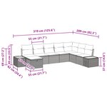 vidaXL Ensemble de canapé jardin 8 pièces avec coussins noir en poly rotin