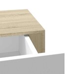 vidaXL Étagère murale à tiroirs en chêne et blanc 40 x 23 5 x 10 cm MDF
