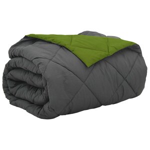 vidaXL Duvet d'été simple Vert et Anthracite 220 x 240 cm Microfibre