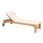 Chaise longue en teck ANDORRA avec coussin
