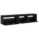 Coffres TV vidaXL 2 Pièces avec lumières LED en bois d'ingénierie noir chêne