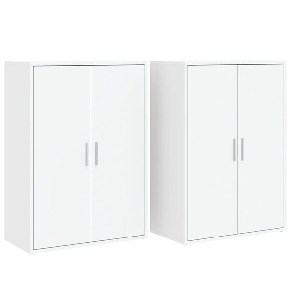 vidaXL Buffets 2 Pièces blanc 60x31x84 cm bois d'ingénierie