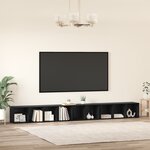 vidaXL Meuble TV 3 Pièces Chêne noir Bois stratifié
