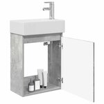 vidaXL Meuble de salle de bain avec robinet Gris béton