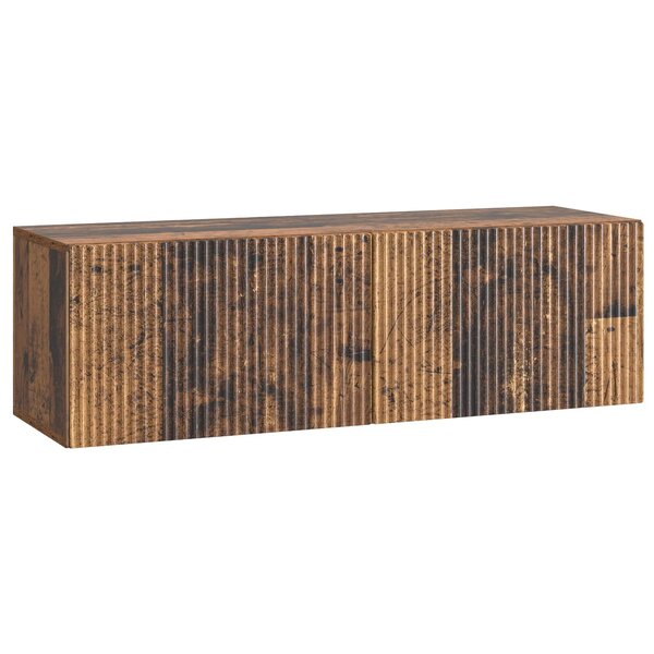 vidaXL Meuble TV mural 98 x 31 x 30 cm Bois ancien Bois d'ingénierie