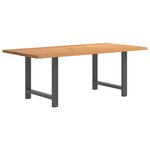 vidaXL Table à manger marron clair bois de chêne massif rectangulaire