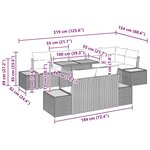 vidaXL Ensemble de salle à manger de jardin 9 pièces avec coussins gris en poly rotin et acacia