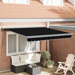 vidaXL Auvent Rétractable Noir 300 x 250 cm Tissu  Métal