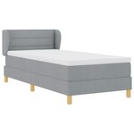 vidaXL Lit à ressorts avec matelas Gris clair 90 x 200 cm tissu