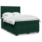 vidaXL Sommier à lattes de lit et matelas Vert foncé 160x200cm Velours