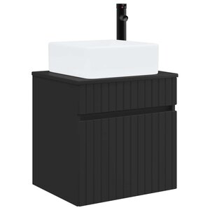 vidaXL Meuble de lavabo mural Noir 49 x 41 x 63 cm Bois d'ingénierie