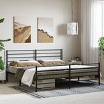 vidaXL Cadre de lit métal sans matelas avec pied de lit noir 200x200cm