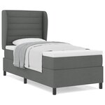 vidaXL Lit à ressorts avec matelas gris foncé  100 x 200 cm en tissu