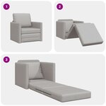 vidaXL Canapé-lit avec coussin Gris nuage 74 x 77 x 81 cm tissu