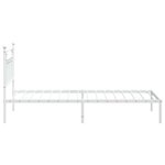 vidaXL Cadre de lit métal sans matelas et tête de lit blanc 100x190 cm