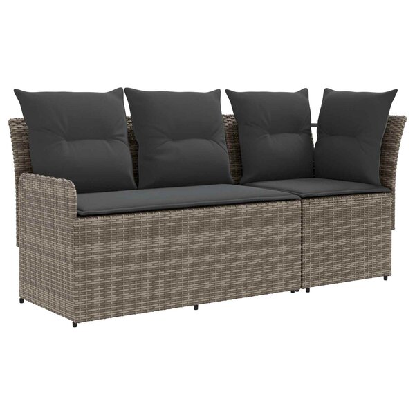 vidaXL Sofa de jardin avec accoudoirs et sofa d'angle 2 Pièce Rotin PE