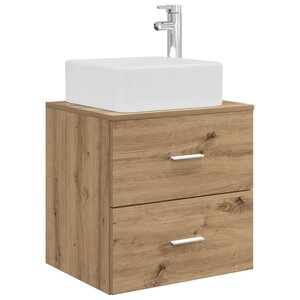 vidaXL Vanité de lavabo mural Chêne artisanal 49 5 x 41 x 63 cm