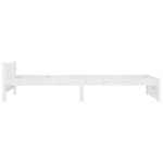 vidaXL Cadre de lit Blanc Bois massif 75x190 cm Petit simple