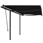vidaXL Auvent rétractable automatique et poteaux 3 5x2 5 m Anthracite
