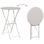 vidaXL Table bistrot Beige Ø 50 x 71 cm Acier revêtu de poudre
