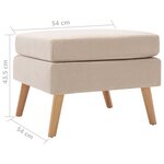 vidaXL Repose-pied Crème Tissu