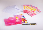 Sachet de 6 cartes doubles d'invitation d'anniversaire enfant et 6 enveloppes
