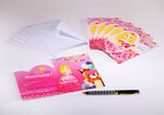 Sachet de 6 cartes doubles d'invitation d'anniversaire enfant et 6 enveloppes