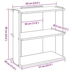 vidaXL Bibliothèque à 3 niveaux chêne artisanal 60x30x60 cm