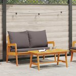 vidaXL Ensemble bistrot avec coussin 2 Pièces Marron Bois d'acacia massif
