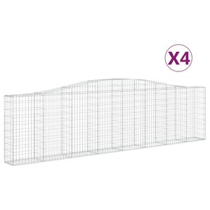 vidaXL Paniers à gabions arqués 4 Pièces 400x30x100/120 cm Fer galvanisé