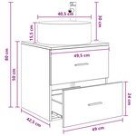 vidaXL Vanité de lavabo mural Chêne noir 49 5 x 44 5 x 65 5 cm