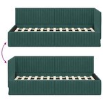vidaXL Cadre de lit d'angle Vert foncé 90 x 200 cm Velours