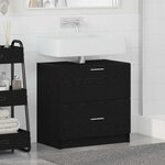 vidaXL Cabinet de salle de bain avec tiroir Chêne noir 59 x 37 x 59 cm