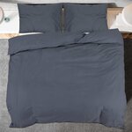 vidaXL Ensemble de housse de couette Anthracite 200x200 cm Microfibre