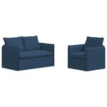 vidaXL Ensemble de Canapés 2 pc Bleu Tissu