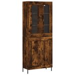 vidaXL Buffet haut Chêne fumé 69 5x34x180 cm Bois d'ingénierie