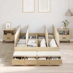 vidaXL Cadre de lit avec rangement Chêne Sonoma 226.5 x 120 x 31.5 cm