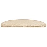 vidaXL Tapis d'escalier 30 pièces 65 x 21 x 4 cm Crème Demi-rond Grand