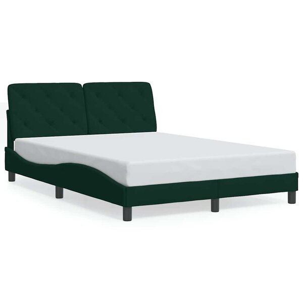 vidaXL Cadre de lit sans matelas vert foncé 120x200 cm velours