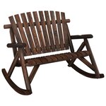 vidaXL Banc à bascule jardin 2 places 123x96x102 cm bois massif épicéa