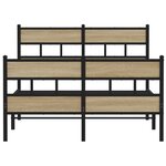 vidaXL Cadre de lit en métal sans matelas chêne sonoma 120x200 cm